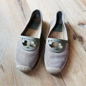 Tory‎ Burch Taupe Suede Sidney Espadrilles Size 5